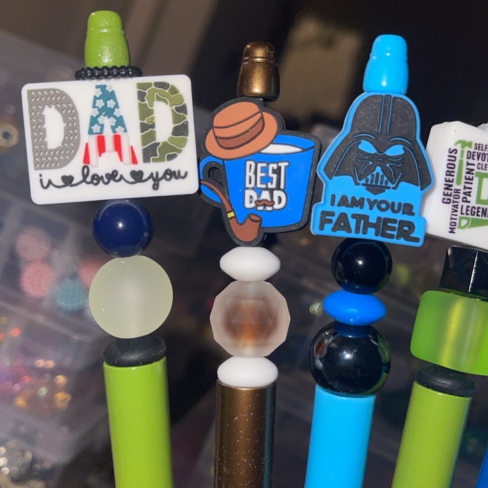 Handcrafted beaded pens - Father’s Day theme, various